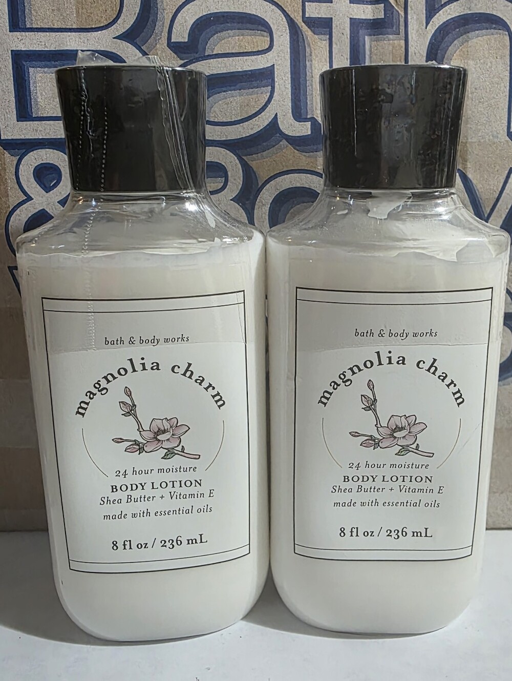 BATH AND BODY WORKS MAGNOLIA CHARM 24 HOUR MOISTURE BODY LOTION X2~ DISCONTINUED